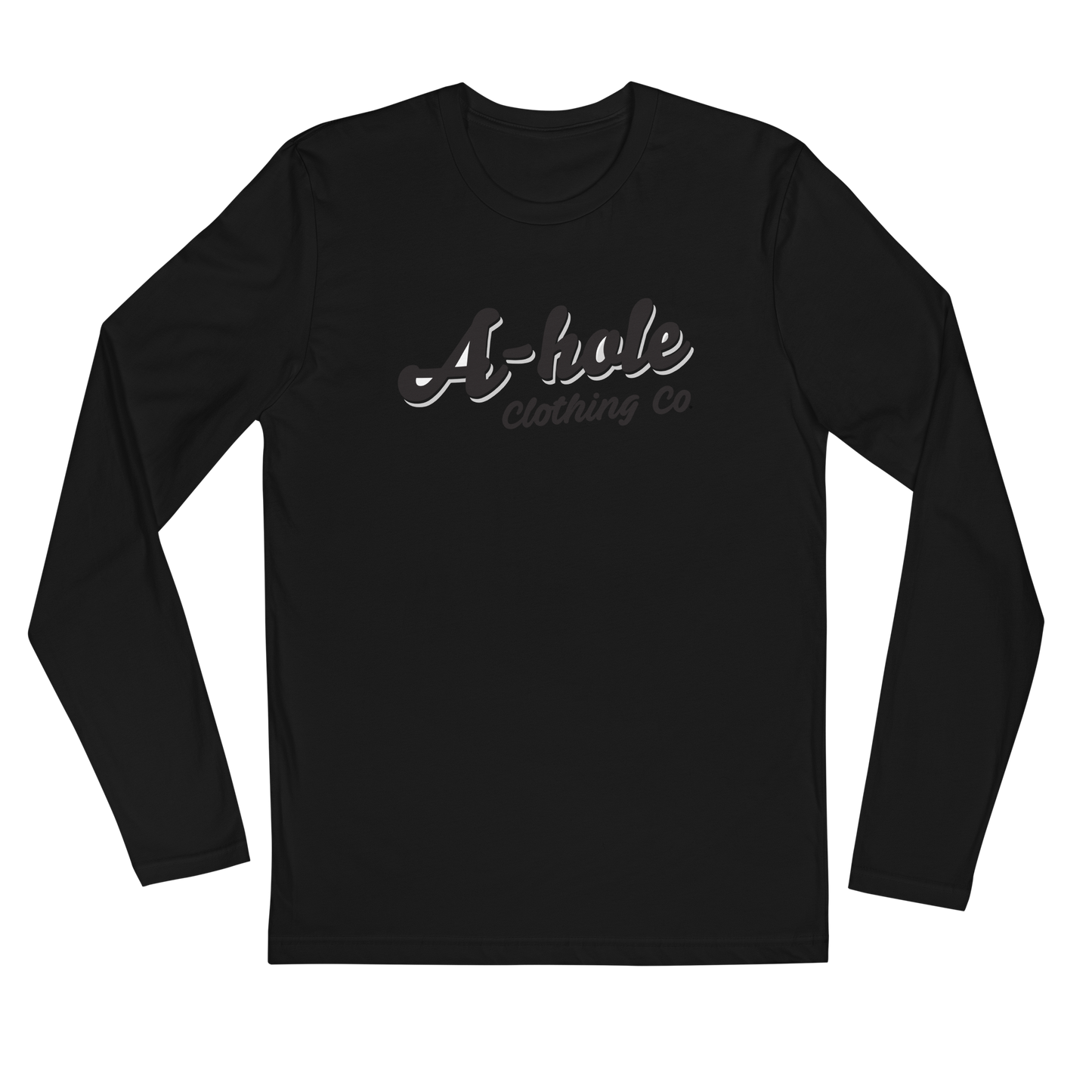 Men's A-Hole Logo Long Sleeve Fitted Crew